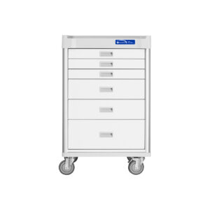 Treatment Cart, 44'' Tall, eLock, Six Soft-Close Drawers, Pull-Out Shelf-(Cat.#QT44W30E333669W)