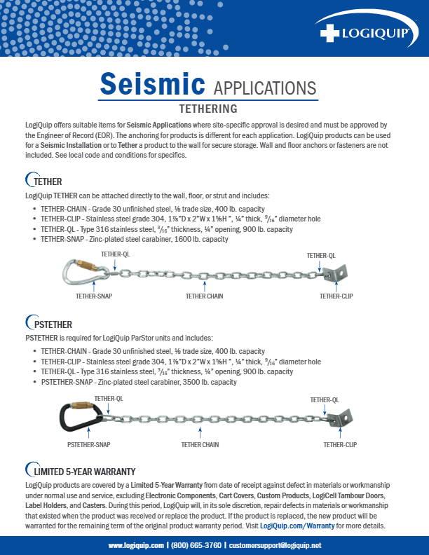 Tethering Seismic Spec Sheet 10-25