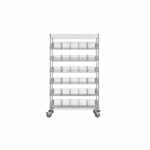 ParWire Basket Shelving Cart, 8 Tier, 24” D X 36”, with Slanted