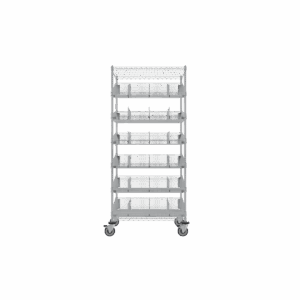 ParWire Basket Shelving Cart, 8 Tier, 24'' D X 36'', with Slanted Basket Shelf-(Cat.#PRM2436-15)
