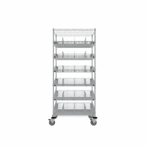 ParWire Basket Shelving Cart, 8 Tier, 24'' D X 36''-(Cat.#PRM2436-6)