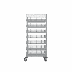 ParWire Basket Shelving Cart, 9 Tier, 24” D X 48”-(Cat.#PRM2448-7)