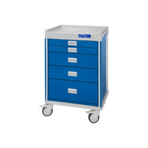 Anesthesia Cart, 41'' Tall, Key Lock, Five Soft-Close Drawers, Pull-Out Shelf-(Cat.#QT41B27K33669B)